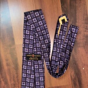 Robert Talbott Silk Purple Geometric Pattern Tie